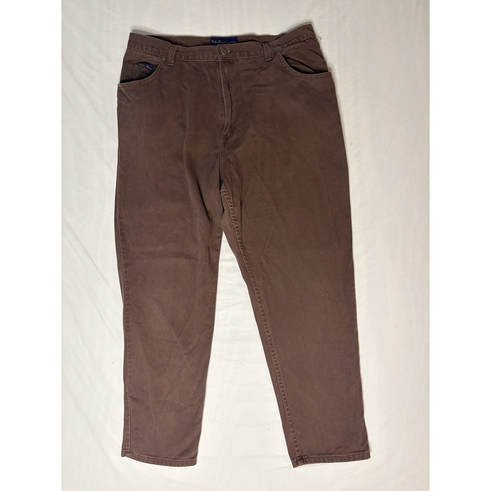 VTG Delta Blues Jeanswear Women's 36x30 Brown Denim Tapered Leg Flat Front